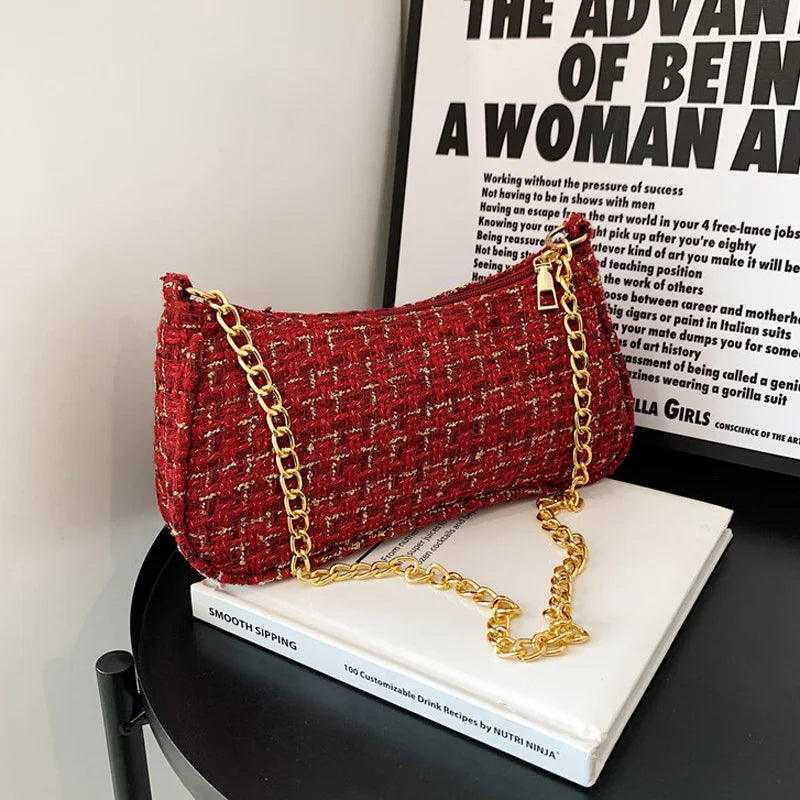 Shoulder Bag Chain Strap Underarm Bags For Women Casual Ladies Handbags