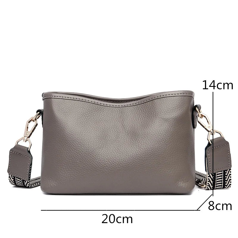 Solid Cow Women Shoulder Crossbody Bag Ladies Phone Bag