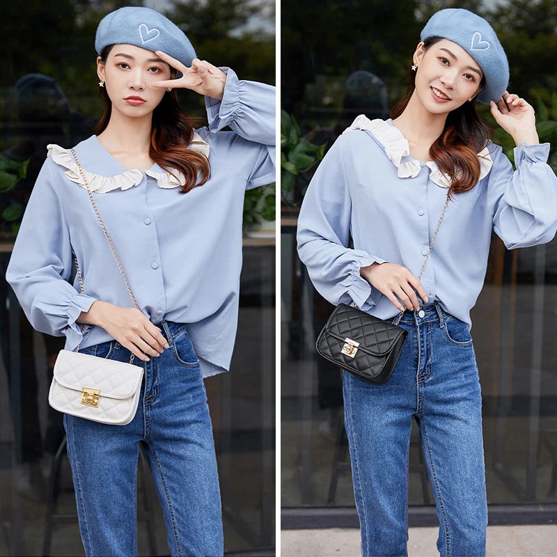 Women's Leather Crossbody Shoulder Bag Casual Chest Waist Bag