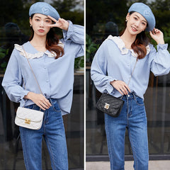 Women's Leather Crossbody Shoulder Bag Casual Chest Waist Bag
