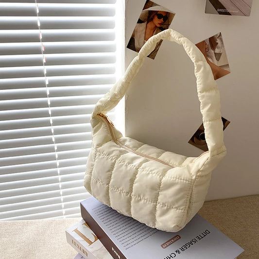 Space Pad Cotton Shoulder Bag Female Shopper Winter Nylon
