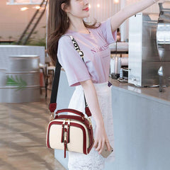 Women PU Leather Handbag Crossbody Bag Chains Square Bag Lady Purse