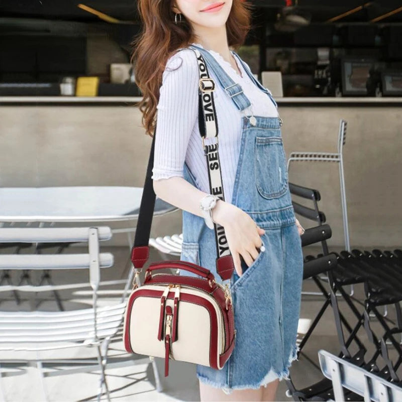 Women PU Leather Handbag Crossbody Bag Chains Square Bag Lady Purse
