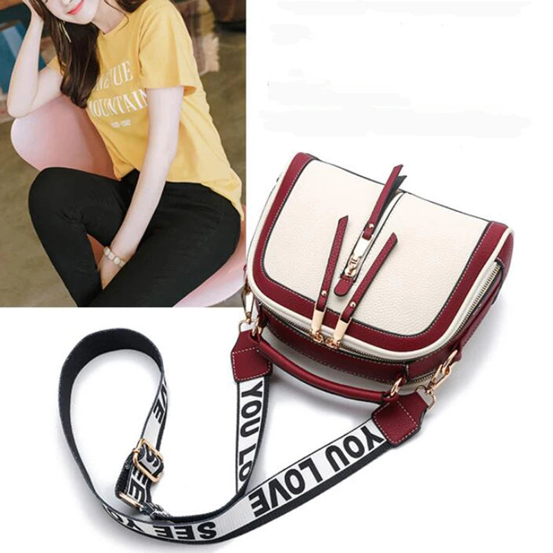 Women PU Leather Handbag Crossbody Bag Chains Square Bag Lady Purse