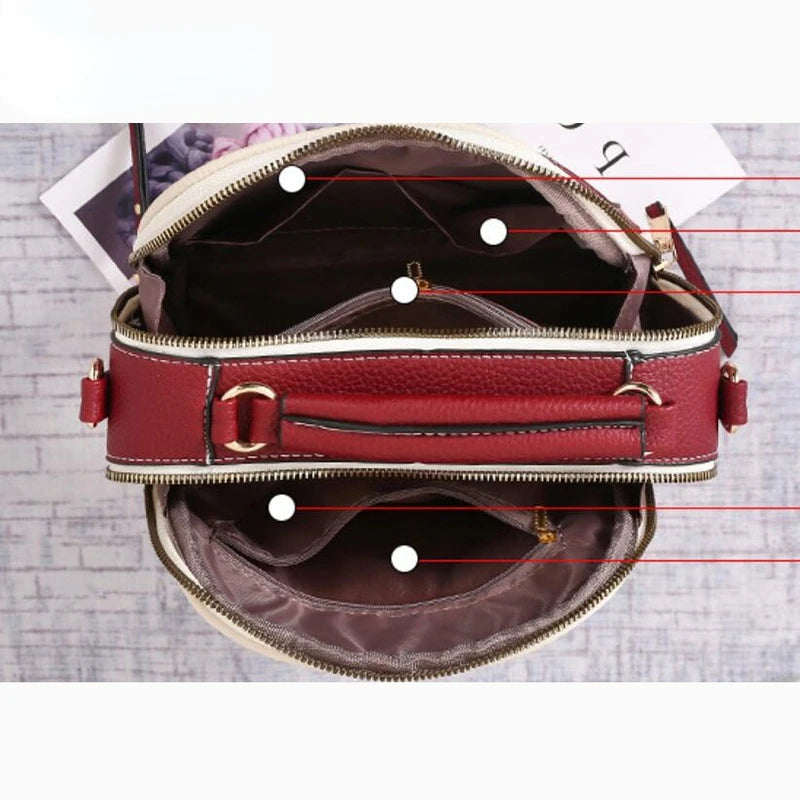 Women PU Leather Handbag Crossbody Bag Chains Square Bag Lady Purse