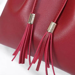 Tassel Crossbody Bag for Women Small PU Leather Handbag