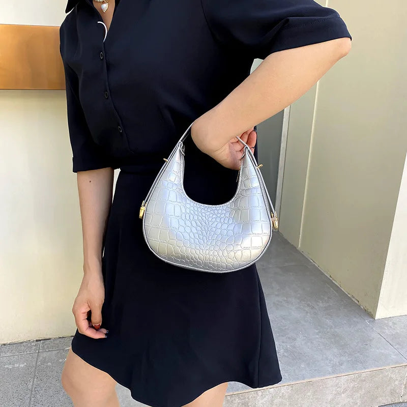 Women's Solid PU Leather Shoulder Bag Top Handle Bags