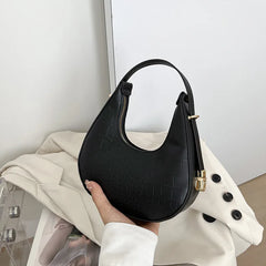 Women's Solid PU Leather Shoulder Bag Top Handle Bags