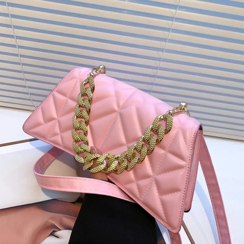 Plaid PU Leather Crossbody Bag for Women Stylish Shoulder Handbag