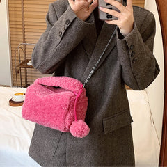 Winter Plush Crossbody Shoulder Bag Handbag for Women