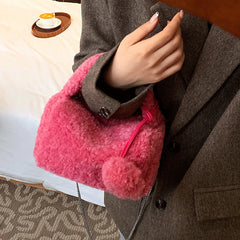 Winter Plush Crossbody Shoulder Bag Handbag for Women