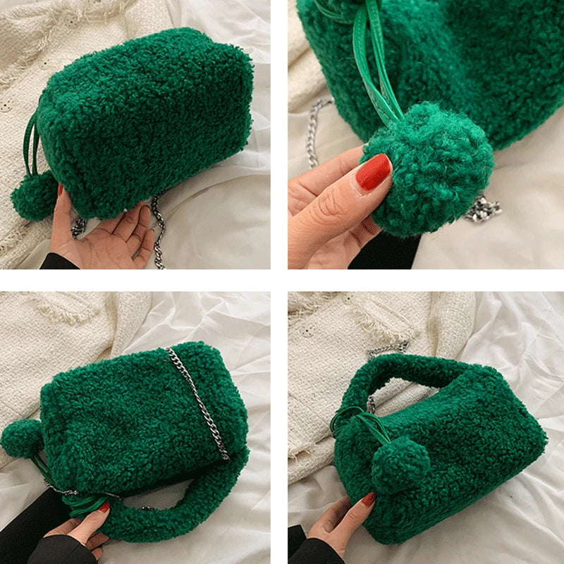 Winter Plush Crossbody Shoulder Bag Handbag for Women