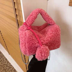 Winter Plush Crossbody Shoulder Bag Handbag for Women