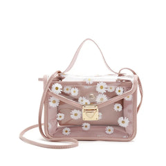 Transparent Daisy Shoulder Bag for Women Phone Messenger Crossbody Bags Purses