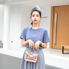 Transparent Daisy Shoulder Bag for Women Phone Messenger Crossbody Bags Purses