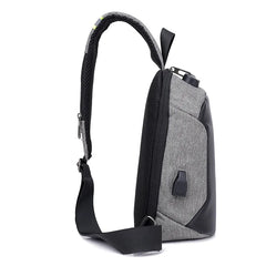 USB Charging Crossbody Bag Men Theftproof Leather Bag