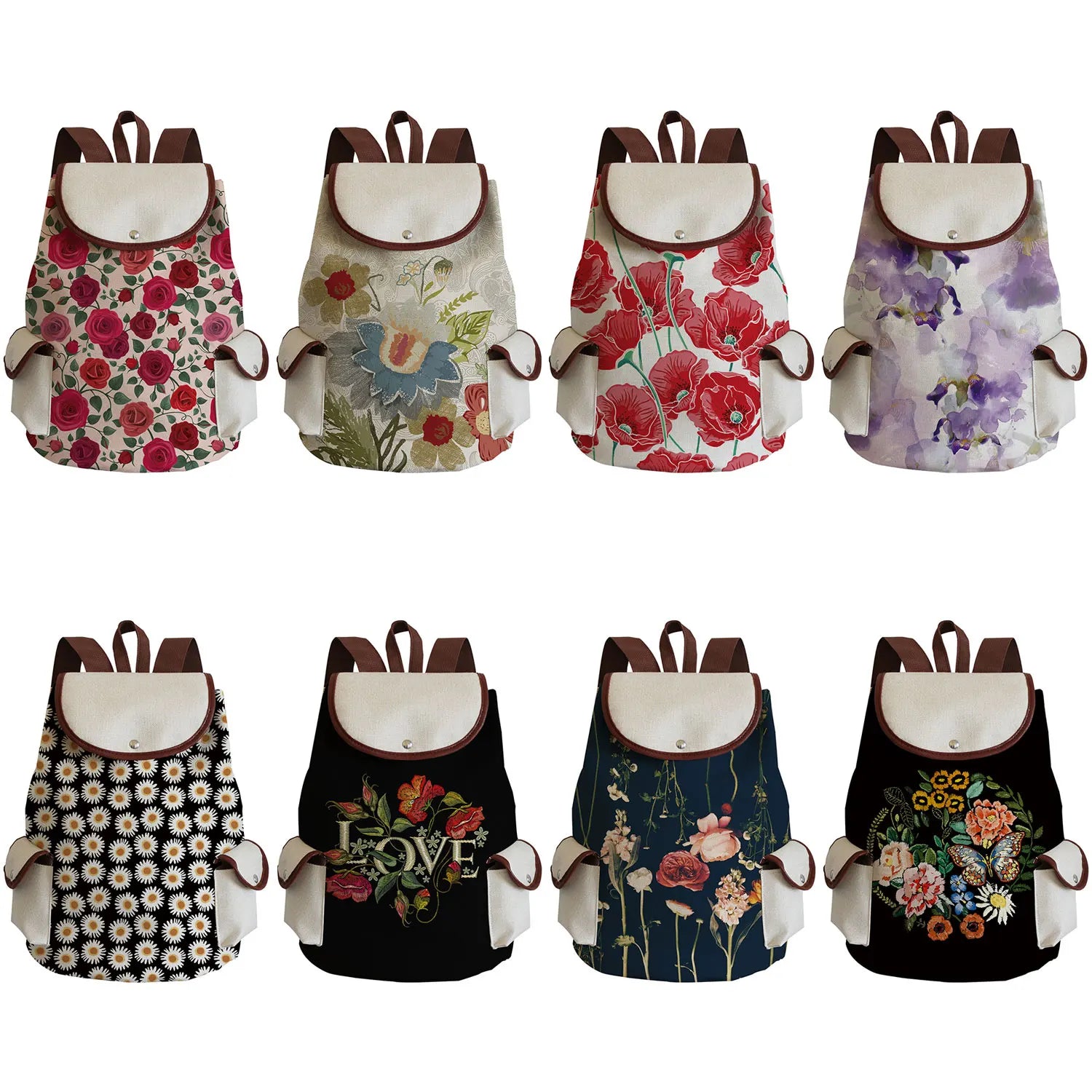Vintage Drawstring Backpacks Large Capacity Ethnic Style