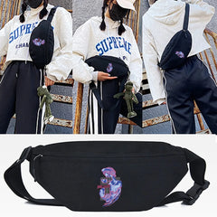 Purple David Print Waist Bag Women Shoulder Bag CrossBody Bags