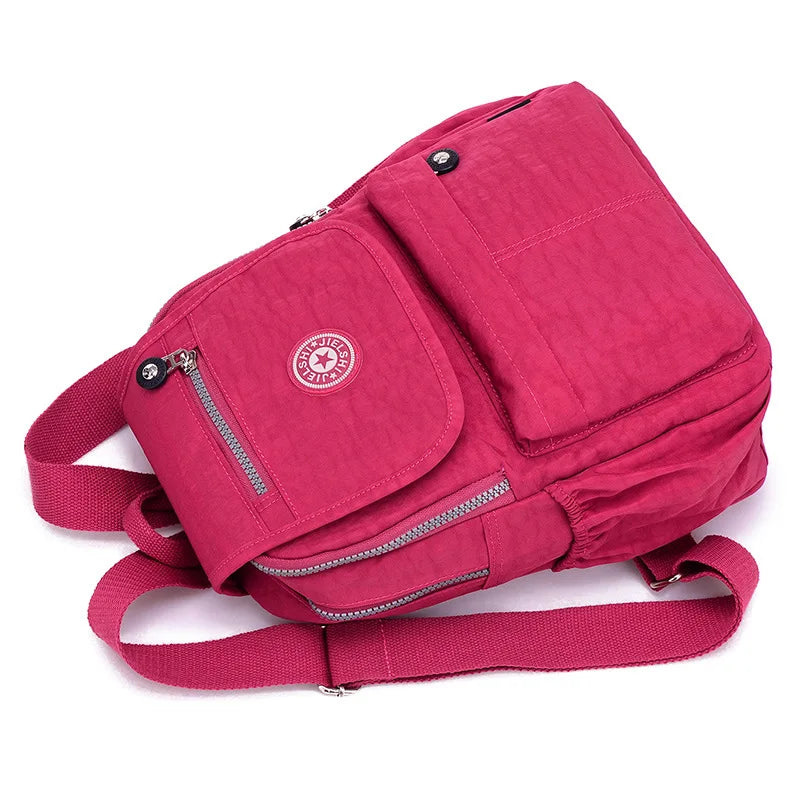 Waterproof Nylon Female Backpack Women Preppy Style School Bags For Girls