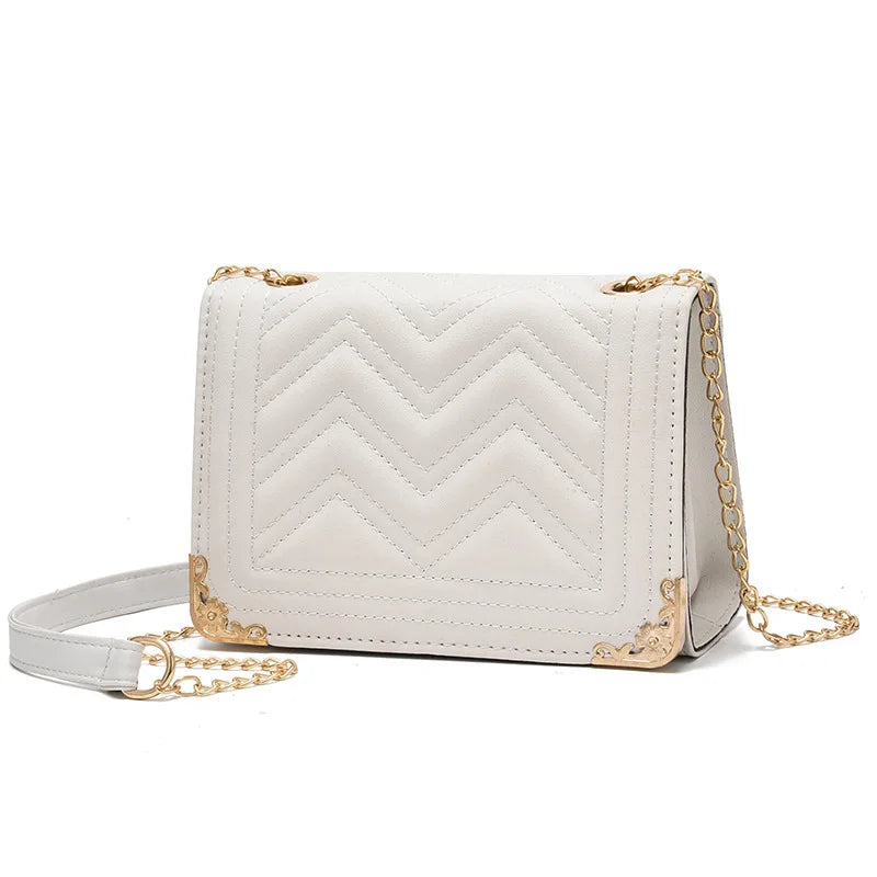 Winter Crossbody Bag Chain Strap Shoulder Embroidery Handbag Messenger