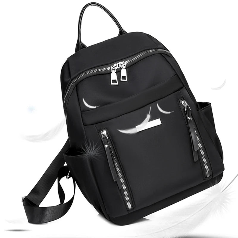 Nylon Waterproof Backpack for Teenage Girls Casual Bagpack Female Bag