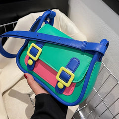 Yellow PU Leather Shoulder Bag Women's Crossbody Handbag