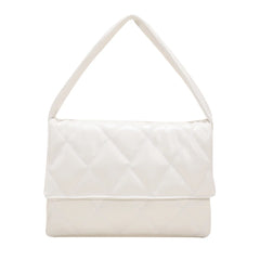 Women Diamond Lattice Leather Handbag Flap Shoulder Tote Purse