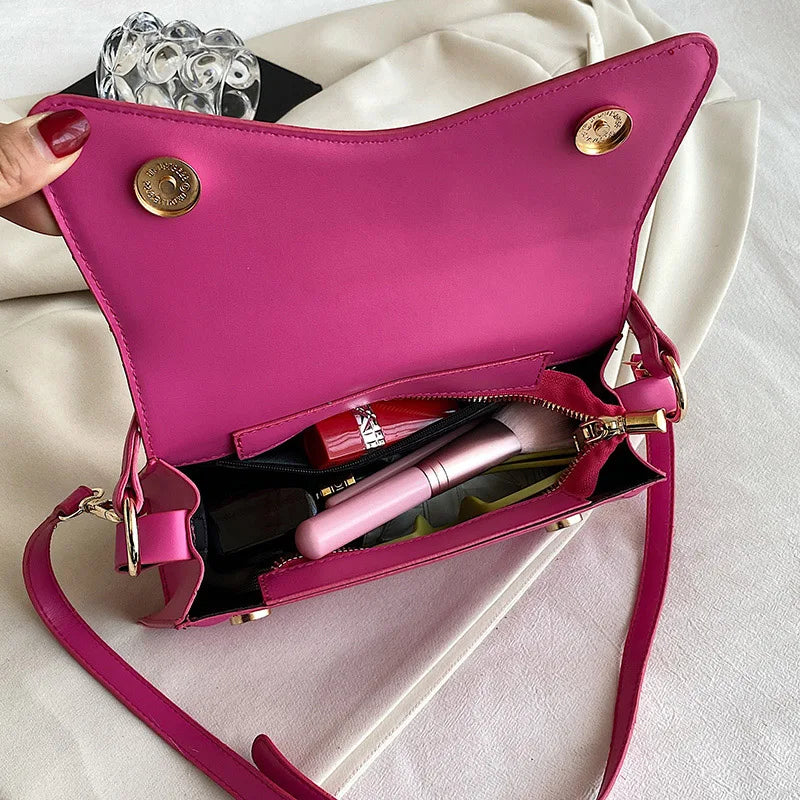 Women High Flap Bags Shoulder Bags Green Orange Messenger Bags Clutch