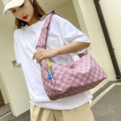 Women Plaid Checkerboard Messenger Bags Ladies Shoulder Crossbody Bag