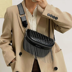 Women Tassel Shoulder Crossbody Bag Casual Shopping Chest Bag