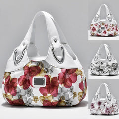 Women Shoulder Bags Printed Flowers Ladies Messenger Bag High Leather