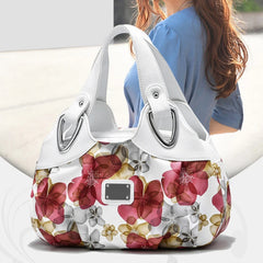 Women Shoulder Bags Printed Flowers Ladies Messenger Bag High Leather