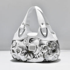 Women Shoulder Bags Printed Flowers Ladies Messenger Bag High Leather