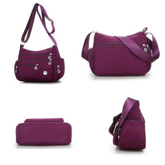 Nylon Oxford Shoulder Messenger Bag Waterproof Zipper Travel Crossbody Bag