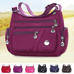 Nylon Oxford Shoulder Messenger Bag Waterproof Zipper Travel Crossbody Bag