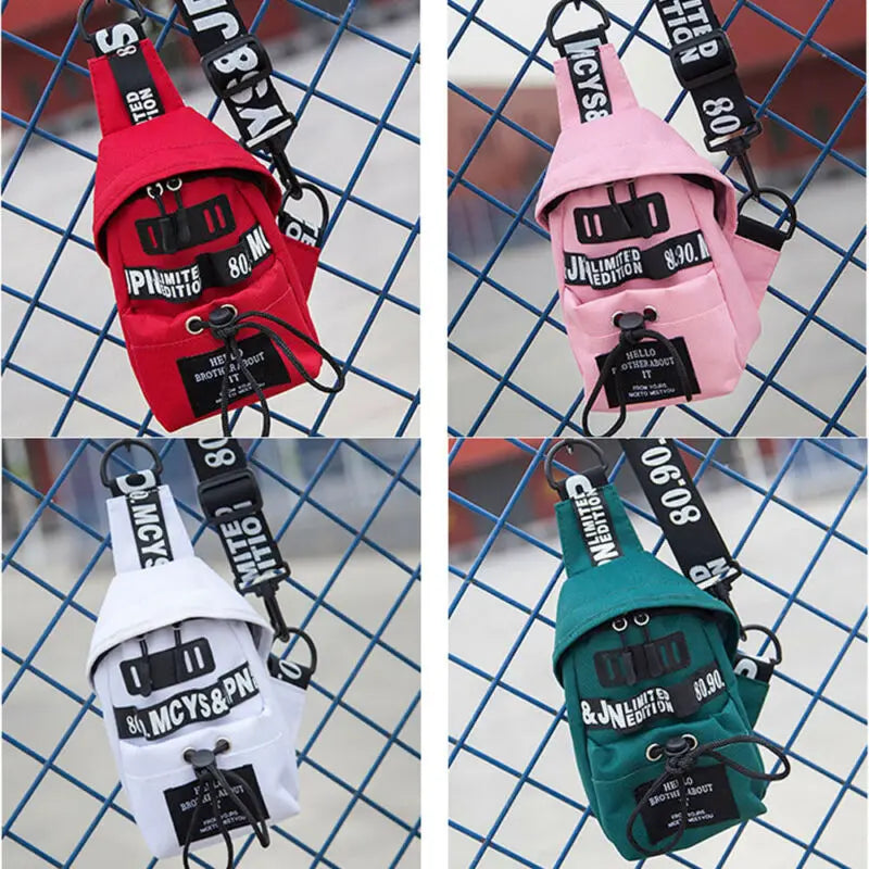 Women Waist Fanny Pack Nylon Belt Zipper Waist Bag Casual Chest Bum Bag
