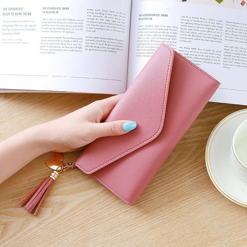 Women Zipper Purses Clutch Wallet Long Section Soft PU Leather Money Bag