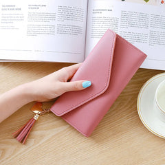 Women Zipper Purses Clutch Wallet Long Section Soft PU Leather Money Bag
