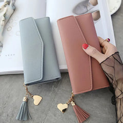 Women Zipper Purses Clutch Wallet Long Section Soft PU Leather Money Bag
