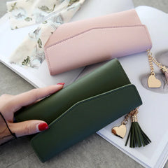 Women Zipper Wallets Long Clutch Soft PU Leather Money Bag