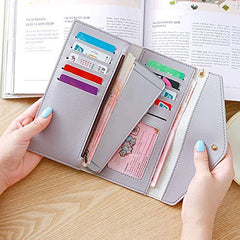 Women Wallets Zipper Purses Long Clutch Wallet Soft PU Leather Money Bag