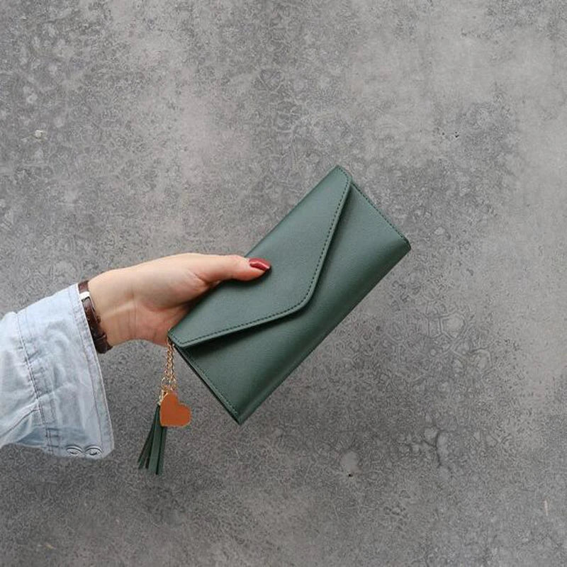 Women Wallets Zipper Purses Long Clutch Wallet Soft PU Leather Money Bag
