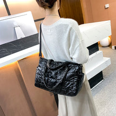 Women Winter Space Bale Cotton Handbags Ladies Bags Down Bright Shoulder Bag