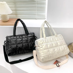 Women Winter Space Bale Cotton Handbags Ladies Bags Down Bright Shoulder Bag