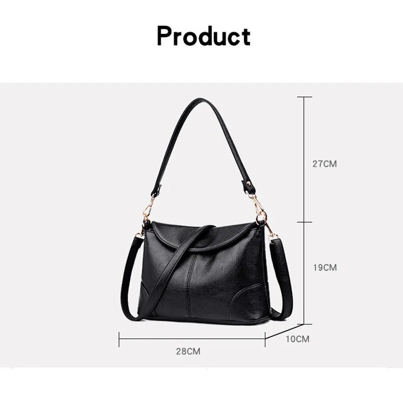 Women's High Pu Soft Leather Square Handbag