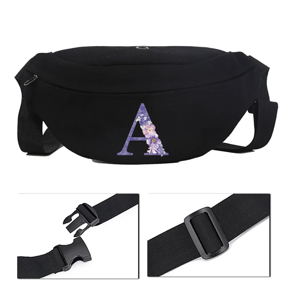 Women's Letter Pattern Canvas Shoulder Bag