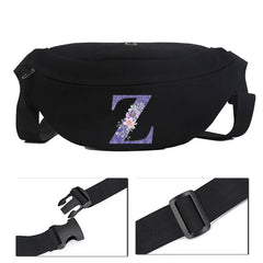 Purple Flower Pattern Canvas Shoulder Bag
