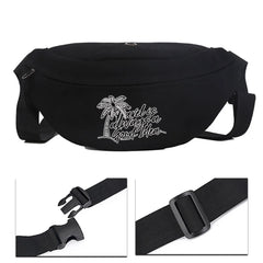 Women's Canvas Travel Bag Map Pattern Shoulder Chest Waist Messenger Bag