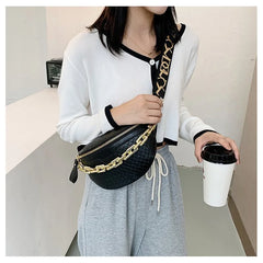 Women's Waist Chest Bag PU Leather Fanny Pack Messenger Shoulder Bag