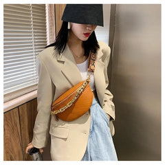 Women's Waist Chest Bag PU Leather Fanny Pack Messenger Shoulder Bag